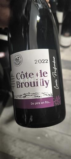 Beaujolais Côte-de-brouilly Domaine Grande Ferrière profondeur 2022