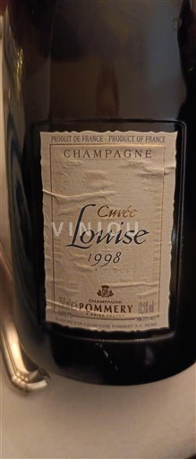 Sparkling Wines Blanc brut Cuvée Louise Pommery 1998 France Champagne AOC