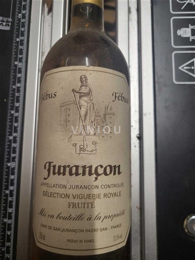 Sudoeste Jurançon Cave de Gan Jurançon Fébus Sélection Viguerie Royale Fruité Não Sazonado