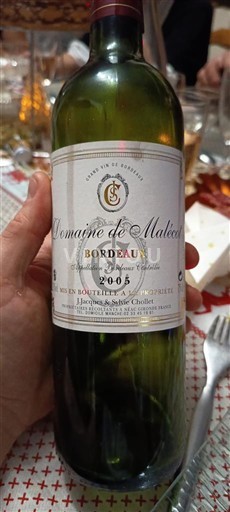 Burdeos Bordeaux Domaine Malecot 2005