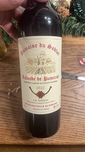 Bordeaux Lalande-de-pomerol Domaine Sablon 2022