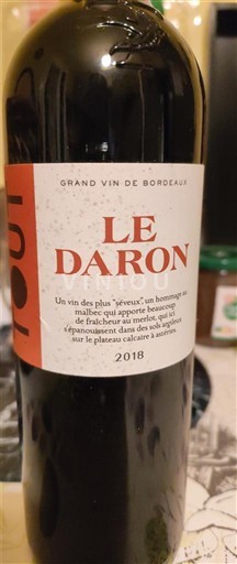 Weine Rouge sec Le Daron 2018 Frankreich Bordeaux AOC