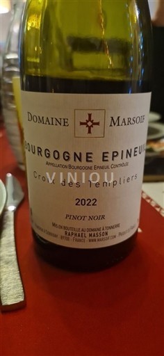 Borgogna Bourgogne Epineuil Domaine Marsoif Croix des Templiers 2022