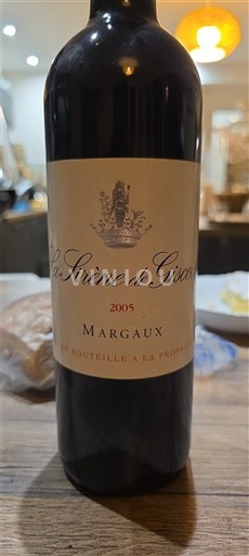 Bordeaux Margaux La Sirène de Giscours 2005