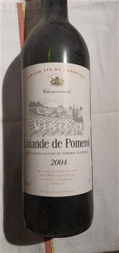 Bordéus Lalande-de-Pomerol Chaumeral 2004