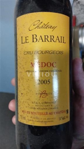 Burdeos Médoc Cru Bourgeois Château Le Barrail 2005