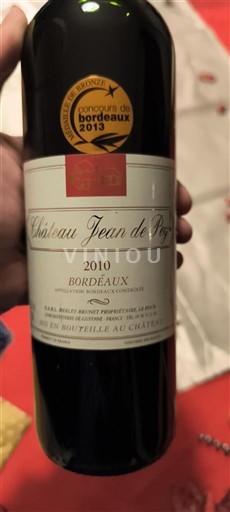 Bordéus Château Jean de Poy 2010