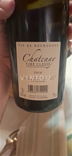 Borgoña Viré-clessé Les Vignerons de la Cave de Clessé Chatenay 2016