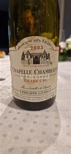 Bourgogne Chapelle-Chambertin Grand Cru Domaine S Tilleuls 2003