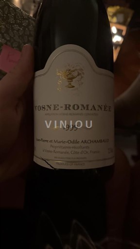 Burgundija Vosne-Romanée Jean-Pierre et Marie-Odile Archambaud 1999