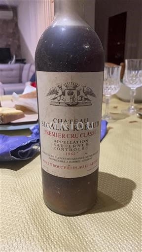 Bordeaux Sauternes Premier Cru Château Sigalas Rabaud 1962