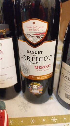 Sudoeste No especificado Daguet de Berticot Merlot Sin añada