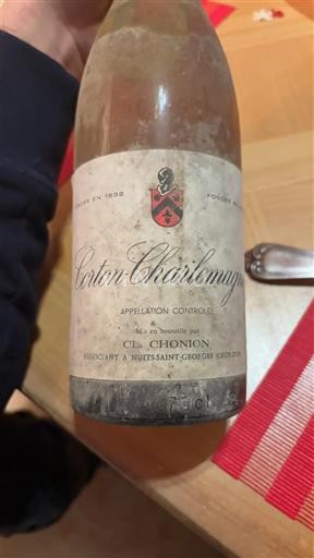 Vinos Blanc sec Cl. Chionion 1982 Francia Borgoña Corton-Charlemagne AOC Grand Cru
