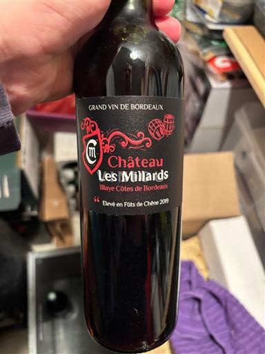 Bordéus Blaye-Côtes-de-Bordéus Château Les Milards 2019