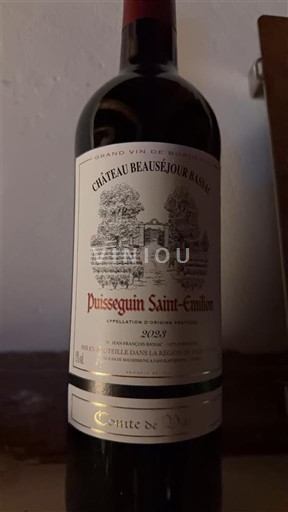 Bordéus Puisseguin-saint-émilion Château Beausejour Bacquey Comte de May 2019