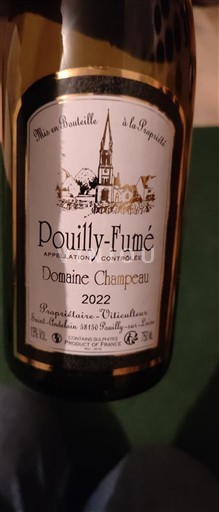 Vallée de la Loire Pouilly-fumé Domaine Champeau 2022