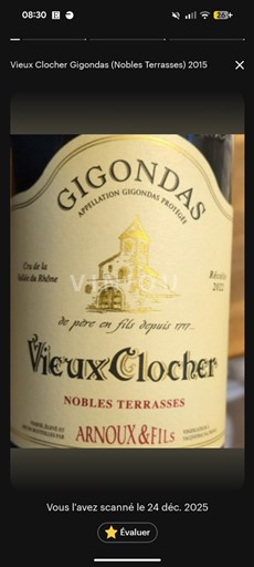 Rhône-dalen Gigondas Vieux Clocher (Arnoux & Fils) Nobles Terrasses 2022