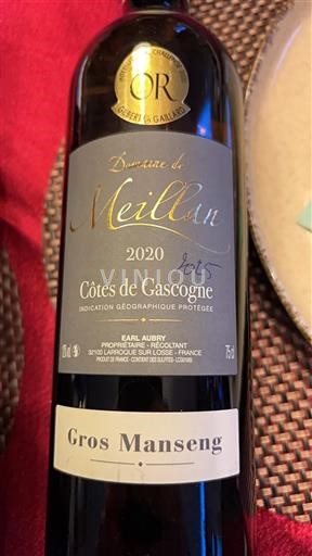 Zuidwest-Frankrijk Côtes de Gascogne Domaine Meillan Gros Manseng 2020
