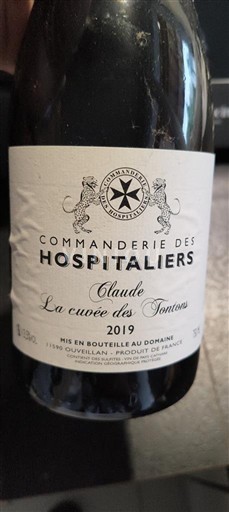 Roussillon Côtes du Roussillon Commanderie des Hospitaliers Claude La des Tontons 2019