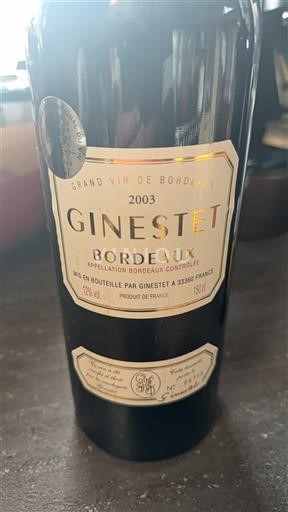 Bordeaux Ginestet 2003