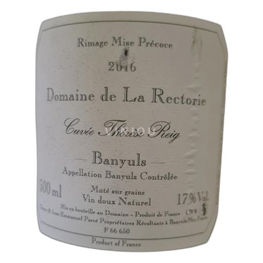 Roussillon Banyuls Domaine de La Rectorie Thérèse Reig 2016