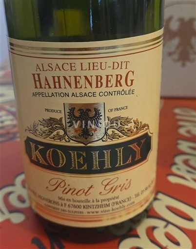 Alsacia Koehly Hahnenberg Sin añada