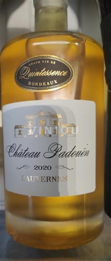 Bordeaux Sauternes Château Padouën Quintessence 2020