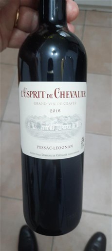 Bordeaux Pessac-Léognan Domaine Chevalier L'Esprit de Chevalier 2018