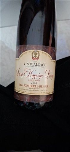 Alsacia Marc Kœberlé-Bleger Saint Hippolyte Rouge 2020