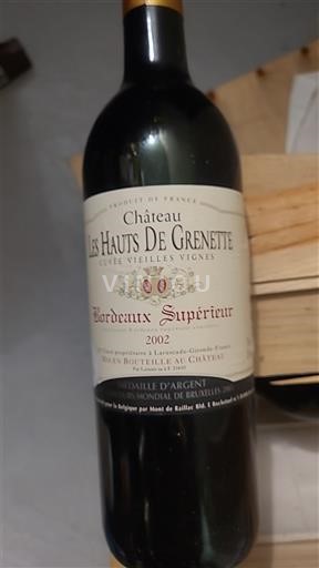 Bordeaux Bordeaux Supérieur Château Les Hauts de Grenette Vieilles Vignes 2002