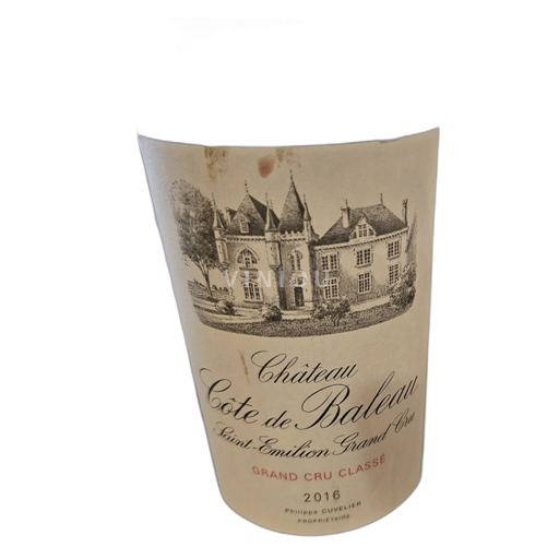 Bordeaux Saint-Émilion Château côté de baleau Grand cru 2016 2016