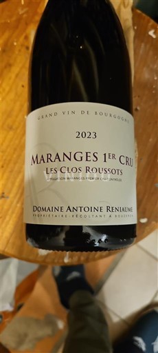 Víno Rouge sec Les Clos Roussots Domaine Antoine Reniaume 2023 Francie Burgundsko Maranges AOC Premier Cru