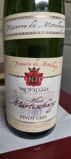 Alsacia Domaine Mittelburg Réserve du Mittelburg 2017
