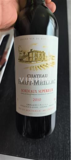 Bordeaux Bordeaux Supérieur Château Haut-Meillac 2010
