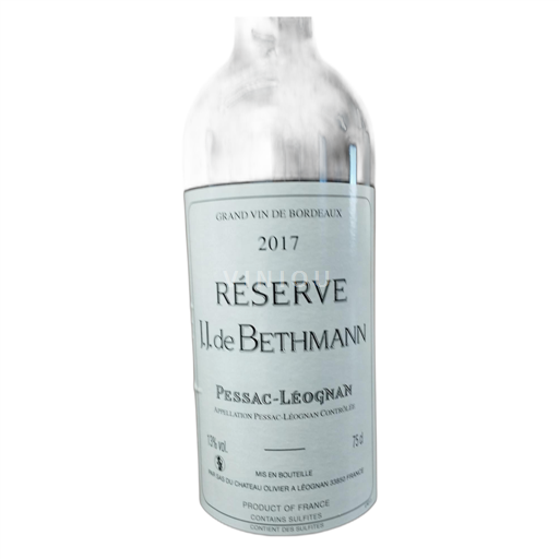 Bordeaux Pessac-Léognan J.J. de Bethmann Réserve 2017
