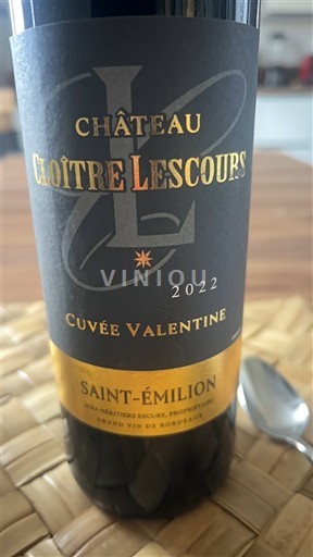 Bordeaux Saint-Émilion Château Cloître Lescours Valentine 2022