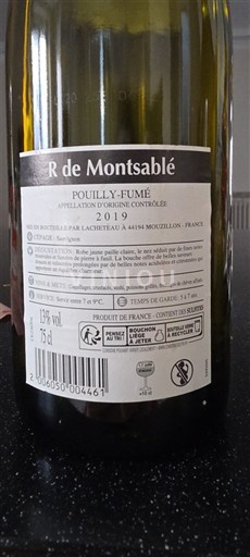 Údolí Loiry Pouilly-fumé R de Montsablé 2019