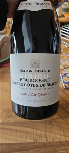 Burgundsko Hautes Côtes de Beaune Nuiton-Beaunoy Au Mais Genêts 2023