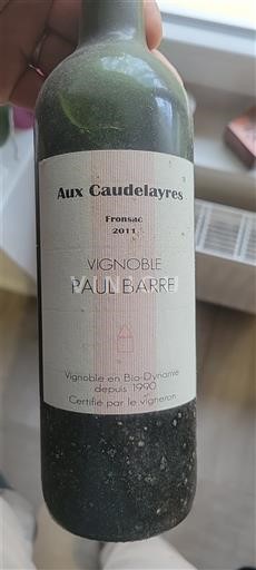 Bordeaux Fronsac Vignoble Paul Barre Aux Caudelayres 2011