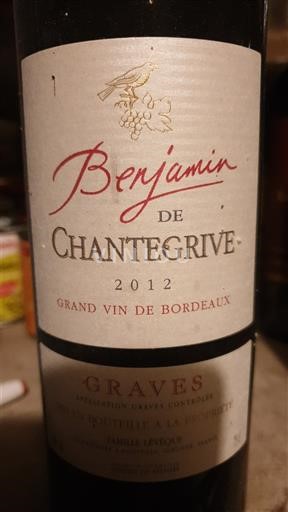 Bordeaux Graves Château Chantegrive Benjamin 2012