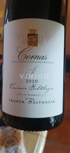 Rhône-dalen Cornas Franck Balthazar Casimir Balthazar 2020