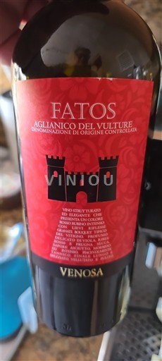 Basilicata Wines Aglianico del Vulture Venosa Fatos 2021