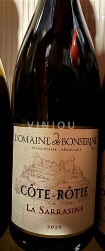 Vale do Ródano Côte-rôtie Domaine Bonserine La Sarrasine 2020