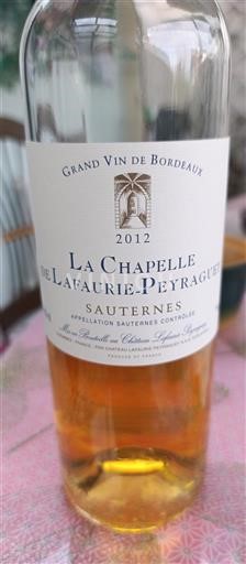 Bordeaux Sauternes Lafaurie-Peyraguey La Chapelle de Lafaurie-Peyraguey 2012