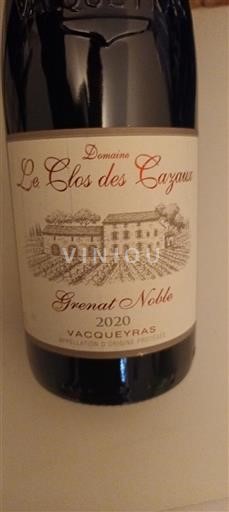 Údolí Rhôny Vacqueyras Domaine Le Clos des Cazaux Grenat Noble 2020