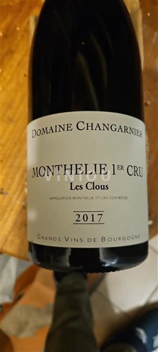 Burgundy Monthélie Premier Cru Domaine Changarnier Les Clous 2017