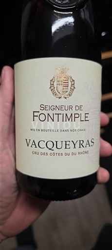 Vin Vacqueyras Seigneur de Fontimple - 2023 - Avis, conseil