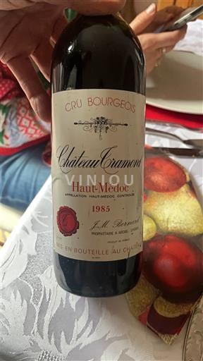 Vinhos Rouge sec Château Cramont 1985 França Bordéus Haut-Médoc AOC Cru Bourgeois