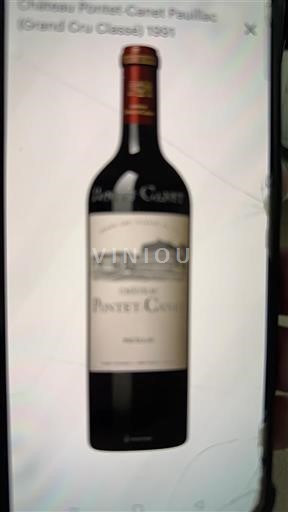 Bordeaux Pauillac Grand Cru Château Pontet-Canet 1991