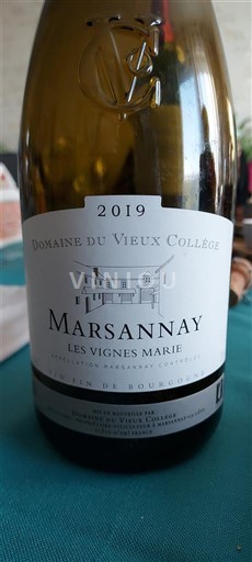 Borgoña Marsannay Domaine Vieux Collège Les Vignes Marie 2019
